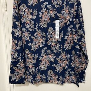 Women's Croft & Barrow® Essential Long-Sleeve Crewneck Shirt/ Large/Navy Paisley